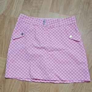 Pink Checkered Mini Skirt